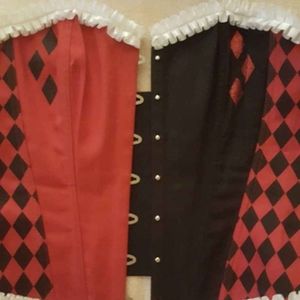 Harley Quinn Corset Bustier Red Black